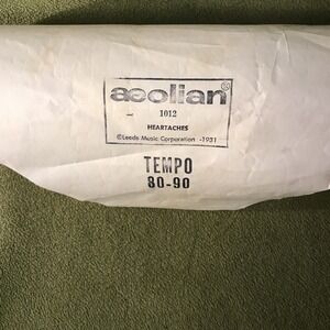 Vintage Aeolian 1012 Heartaches Player Piano Music Roll Tempo 80-90